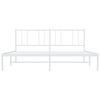 vidaXL Bed Frame White Powder-Coated Steel Double Bed Bed Frame