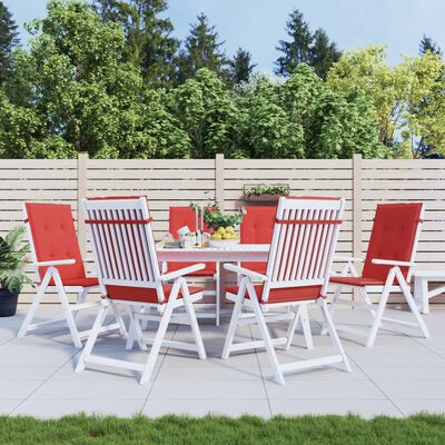 vidaXL Garden Highback Chair Cushions 6 pcs Red 47.2"x19.7"x1.2" Fabric