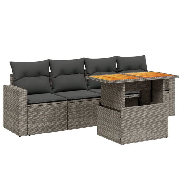 vidaXL Garden Sofa Set Grey, Dark Grey