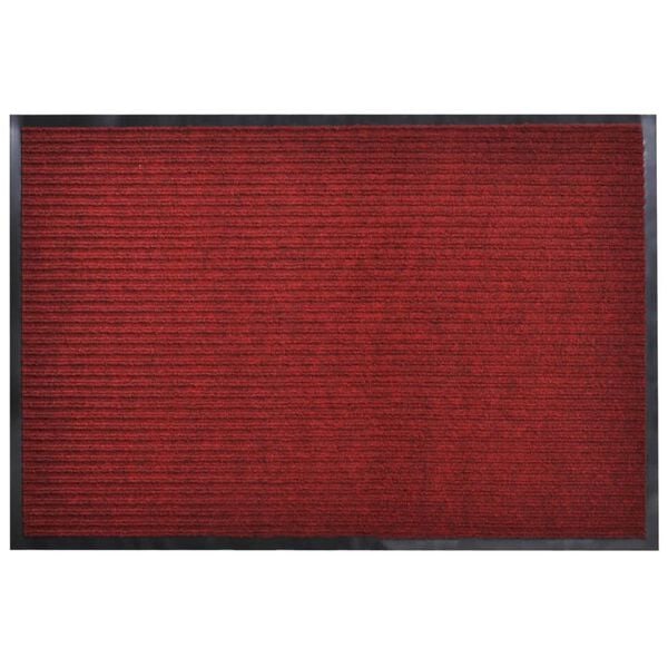 vidaXL Doormat Red PVC backing, Polyester front 35.4 x 23.6 in Non-slip