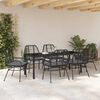 vidaXL Garden Dining Set 7 pcs Black Poly Rattan