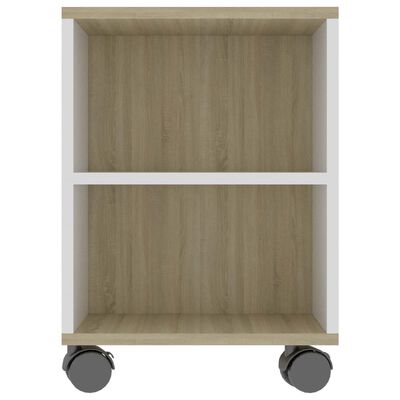 vidaXL TV Cabinet White and Sonoma Oak 47.2"x13.8"x18.9" Engineered Wood