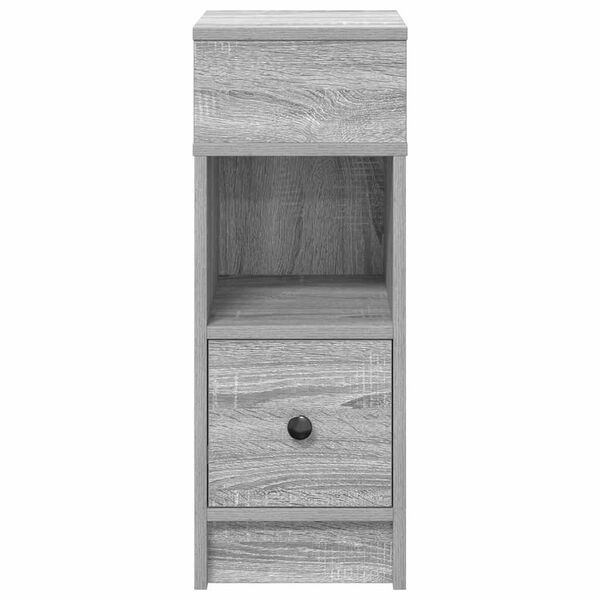vidaXL Bedside Cabinet Gray sonoma Engineered wood Compact
