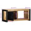 vidaXL TV Cabinet Black and Brown Solid Rough Mango Wood and Iron