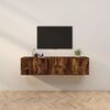 vidaXL Wall-mounted TV Cabinet Set of 2 Smoked Oak Engineered wood