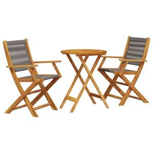 vidaXL Bistro Set Grey Solid acacia wood, polypropylene Standard