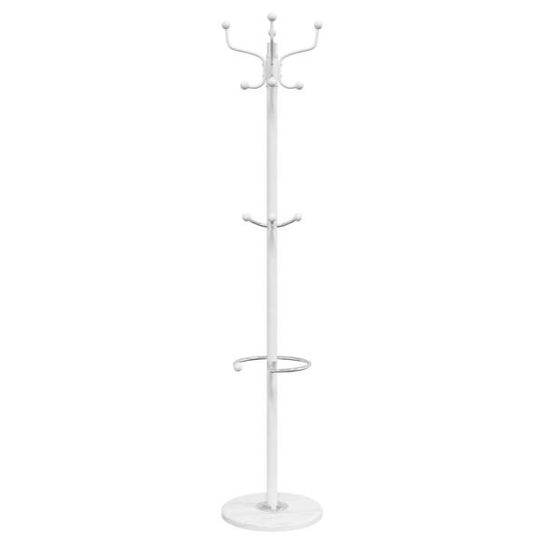 vidaXL Coat Stand White Powder-coated iron and marble