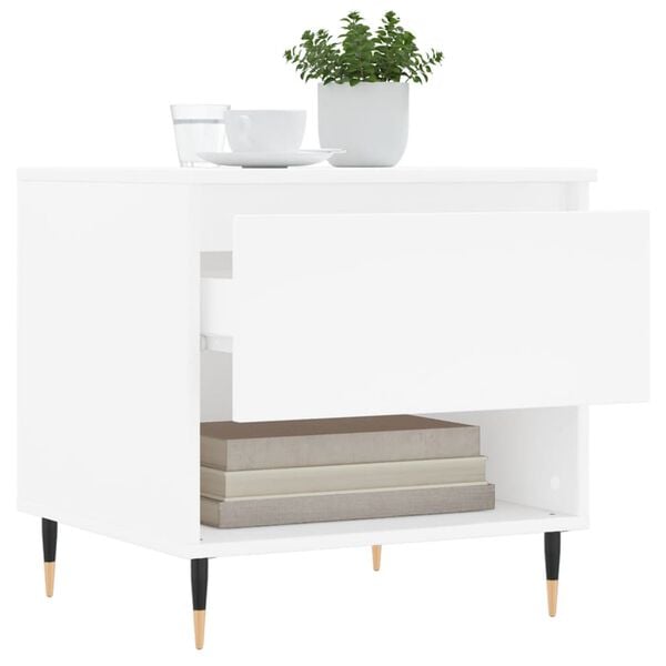 vidaXL Coffee Table White Engineered wood, Metal Medium Storage