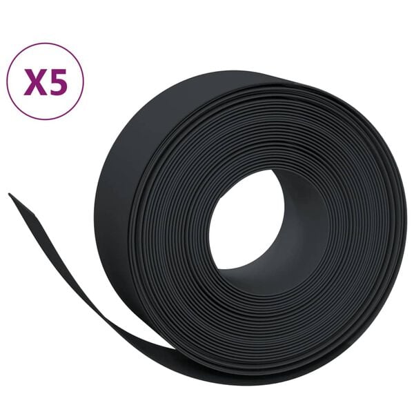 vidaXL Garden Edgings 5 pcs Black 32.8' 7.9" Polyethylene