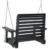 vidaXL Garden Swing Chair Black Solid fir wood Single Comfy
