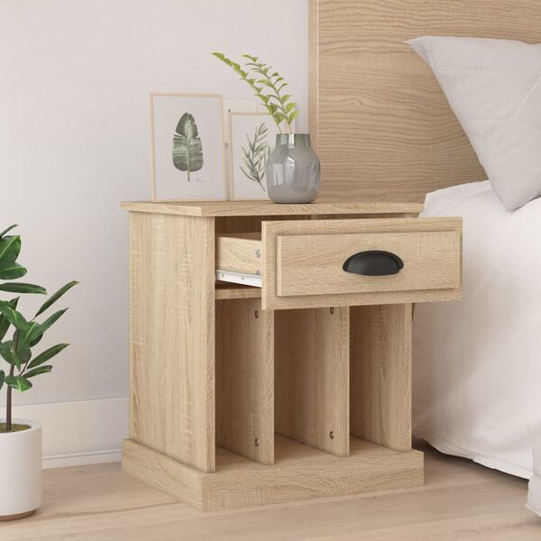 vidaXL Bedside Cabinet Sonoma Oak Engineered Wood Medium Bedside Cabinet
