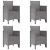 vidaXL Garden Chair 4 pcs Light gray 53 x 49 x 85 cm PP