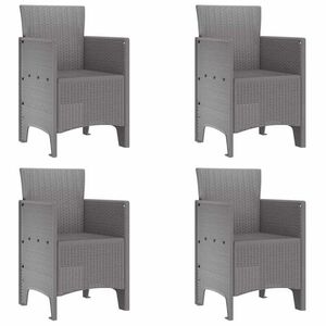 vidaXL Garden Chair 4 pcs Light gray 53 x 49 x 85 cm PP