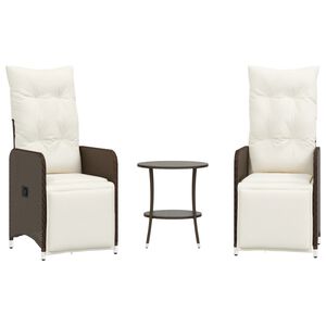 vidaXL Reclining Garden Chair Set of 2 Brown