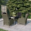 vidaXL Garden Dining Set Brown PE Rattan, Powder-coated steel, Glass