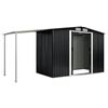 vidaXL Garden Shed Anthracite Galvanized Steel Large Sliding Components