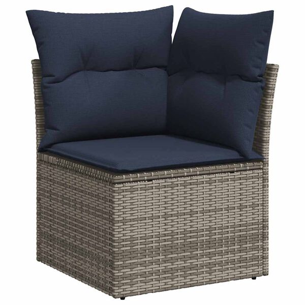 vidaXL 5 Piece Patio Sofa Set with Cushions Grey Poly Rattan (US only)
