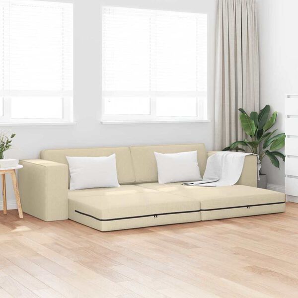vidaXL Sofa Bed Cream 96.46 x 30.71 x 30.31 in Fabric