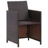 vidaXL Outdoor Furniture Set Brown Steel, Poly Rattan, Polyester, Glass