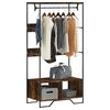vidaXL Wardrobe Smoked Oak Engineered Wood, Metal 35.4x19.7x70.9 in