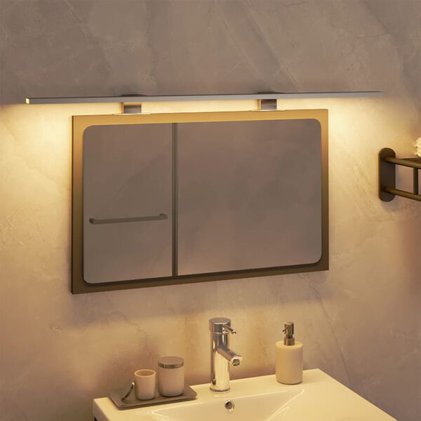vidaXL LED Mirror Light Silver Aluminum 31.5 in LED Mirror Light