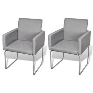 vidaXL Dining Chairs 2 pcs Gray 58 x 56 x 86 cm fabric