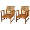 vidaXL Garden Table And Chairs Brown Solid Acacia Wood Medium