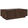 vidaXL Coffee Table Brown oak Engineered wood, glass Medium Modern