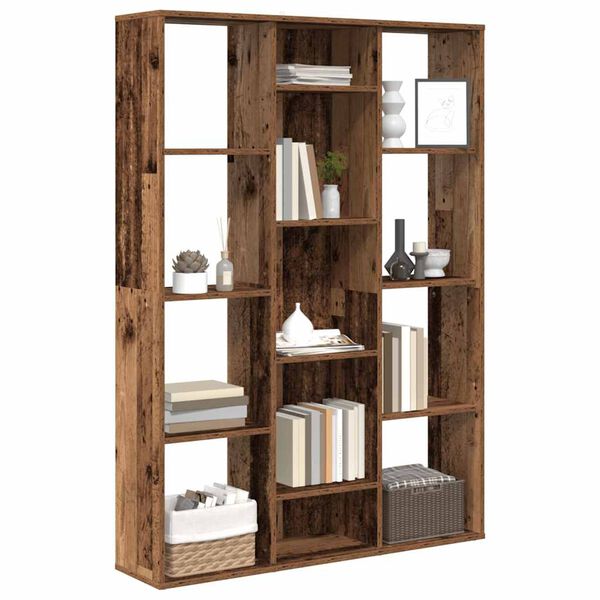 vidaXL Room Divider/Book Cabinet Old Wood 39.4x9.4x55.1" Engineered Wood