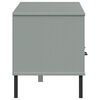 vidaXL TV Cabinet Grey Solid pine wood, metal 62.2 x 15.7 x 18.3 in