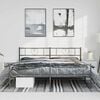 vidaXL Bed Frame Black Powder-coated Steel Double Bed Frame