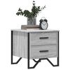 vidaXL Bedside Cabinet Grey Sonoma Engineered Wood & Metal Medium