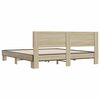 vidaXL Bed Frame Sonoma oak Engineered wood, metal, plywood slats