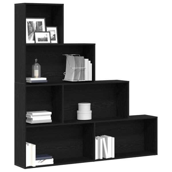 vidaXL Book Cabinet Black Oak 61.02 x 9.45 x 62.99 in Engineered Wood