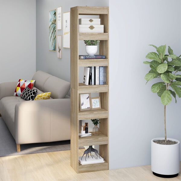 vidaXL Book Cabinet Sonoma oak Engineered wood Tall Book Cabinet