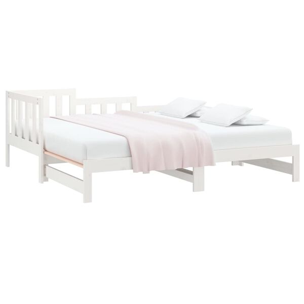 vidaXL Day Bed White Solid pine wood Full