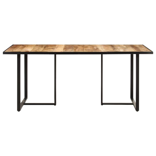 vidaXL Dining Table Natural Mango Wood Solid mango wood, powder-coated iron