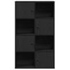 vidaXL Bookcase Black Oak Engineered Wood Medium Bookcase Rectangular