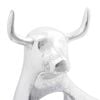 vidaXL Bull Sculpture Silver 22 x 9.5 x 34 cm Aluminium