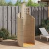 vidaXL Outdoor Shower Beige PE Rattan and Solid Acacia Wood