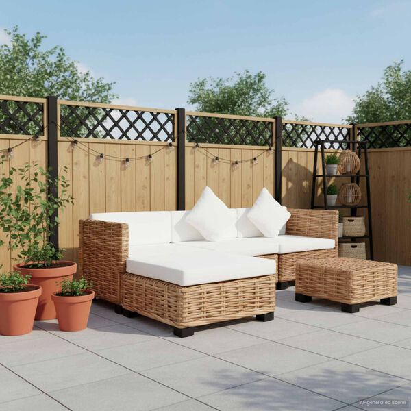 vidaXL Living Room Set Brown, White