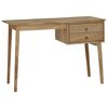 vidaXL Desk Teak Solid teak wood, brass Medium Desk Rectangular
