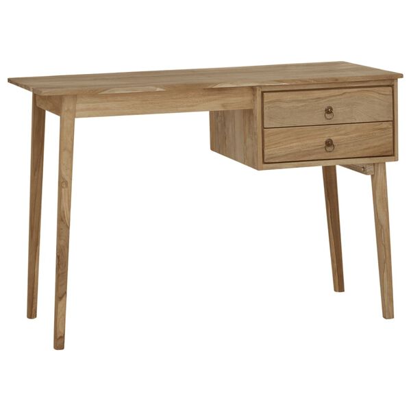 vidaXL Desk Teak Solid teak wood, brass Medium Desk Rectangular