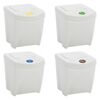 vidaXL Stackable Garbage Bin Boxes 4 pcs White 26.4 gal Polypropylene