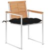vidaXL Patio Chairs 4 pcs with Cushions Solid Teak Wood