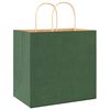 vidaXL Paper Bags 250 pcs with Handles Green 26x17x25 cm