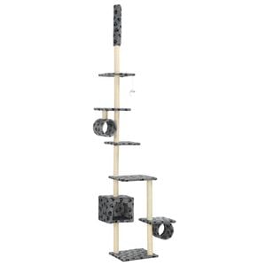 vidaXL Cat Tree Grey with Paw Prints