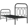 vidaXL Bed Frame Black Steel 75 x 75.6 in Bed Frame Rectangular