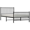 vidaXL Bed Frame Black Powder-coated steel Twin Bed Frame Rectangular