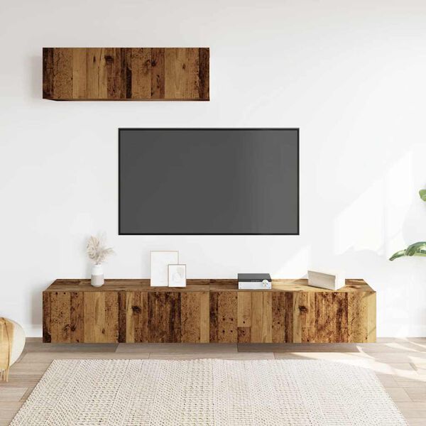 vidaXL TV Cabinet Set of 3 Old wood Engineered wood Medium TV Cabinet